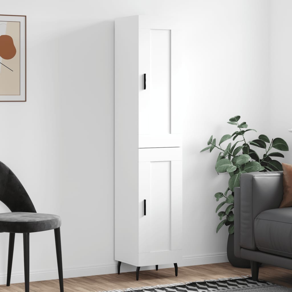 Skříň Highboard Betonově Šedá 34,5X34X180 Cm Kompozitní Dřevo