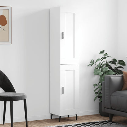 Skříň Highboard Betonově Šedá 34,5X34X180 Cm Kompozitní Dřevo