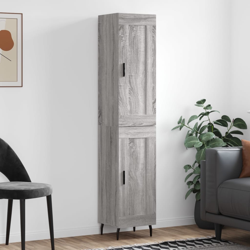 Skříň Highboard Betonově Šedá 34,5X34X180 Cm Kompozitní Dřevo