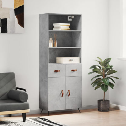 Skříň Betonově Šedá 69,5 X 32,5 X 180 Cm Kompozitní Dřevo