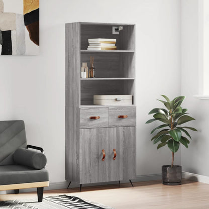 Skříň Betonově Šedá 69,5 X 32,5 X 180 Cm Kompozitní Dřevo