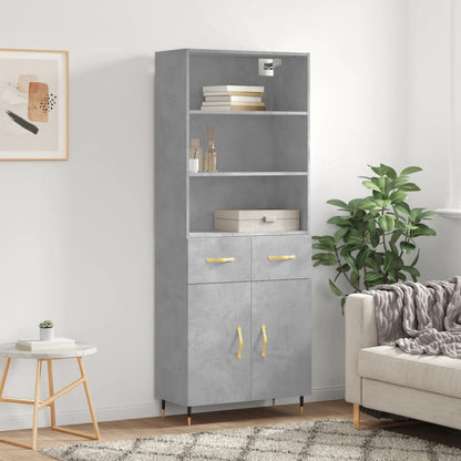 Skříň Betonově Šedá 69,5 X 32,5 X 180 Cm Kompozitní Dřevo