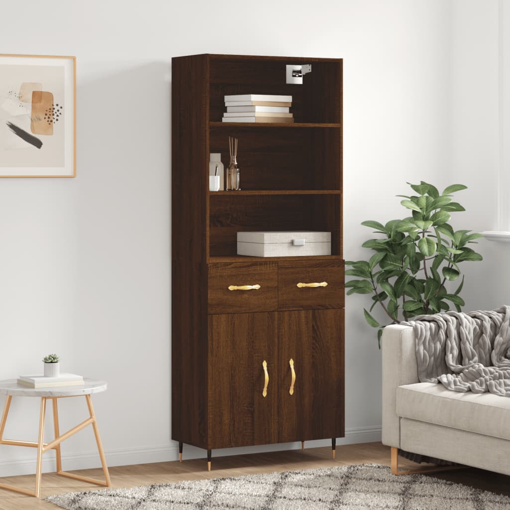 Skříň Betonově Šedá 69,5 X 32,5 X 180 Cm Kompozitní Dřevo