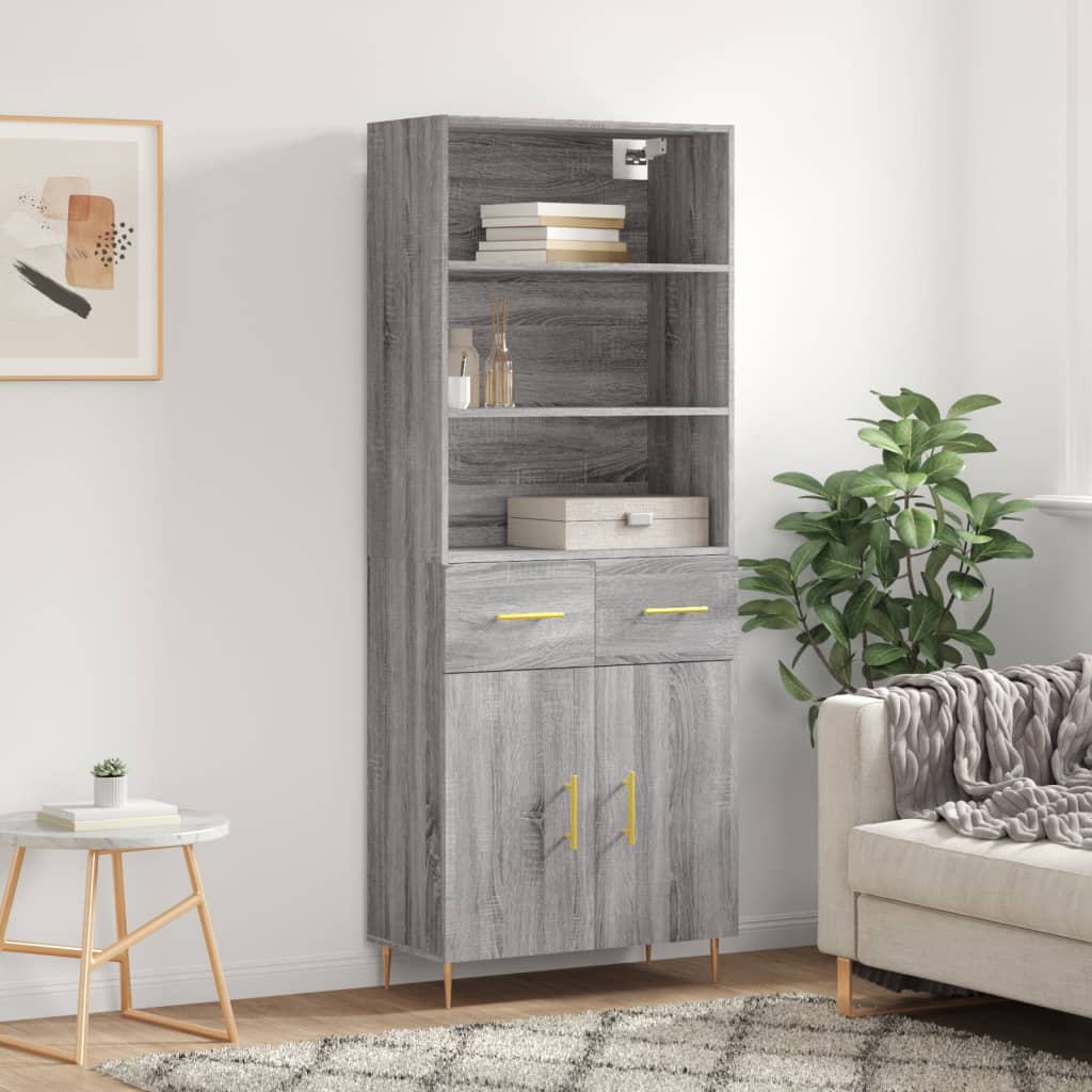 Skříň Betonově Šedá 69,5 X 32,5 X 180 Cm Kompozitní Dřevo