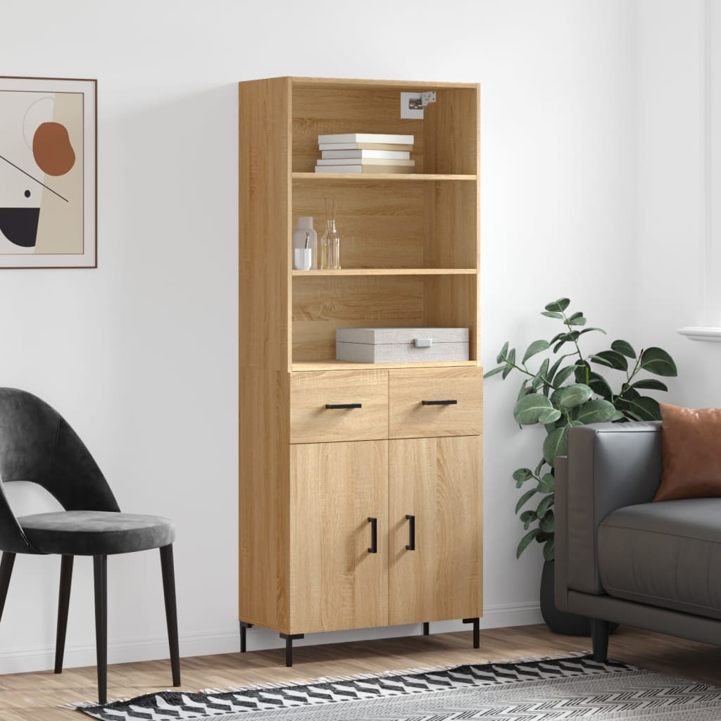 Skříň Betonově Šedá 69,5 X 32,5 X 180 Cm Kompozitní Dřevo