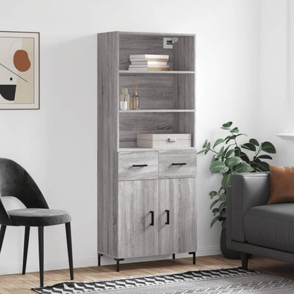 Skříň Betonově Šedá 69,5 X 32,5 X 180 Cm Kompozitní Dřevo