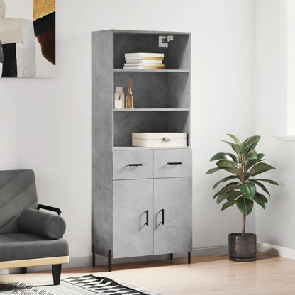 Skříň Betonově Šedá 69,5 X 32,5 X 180 Cm Kompozitní Dřevo