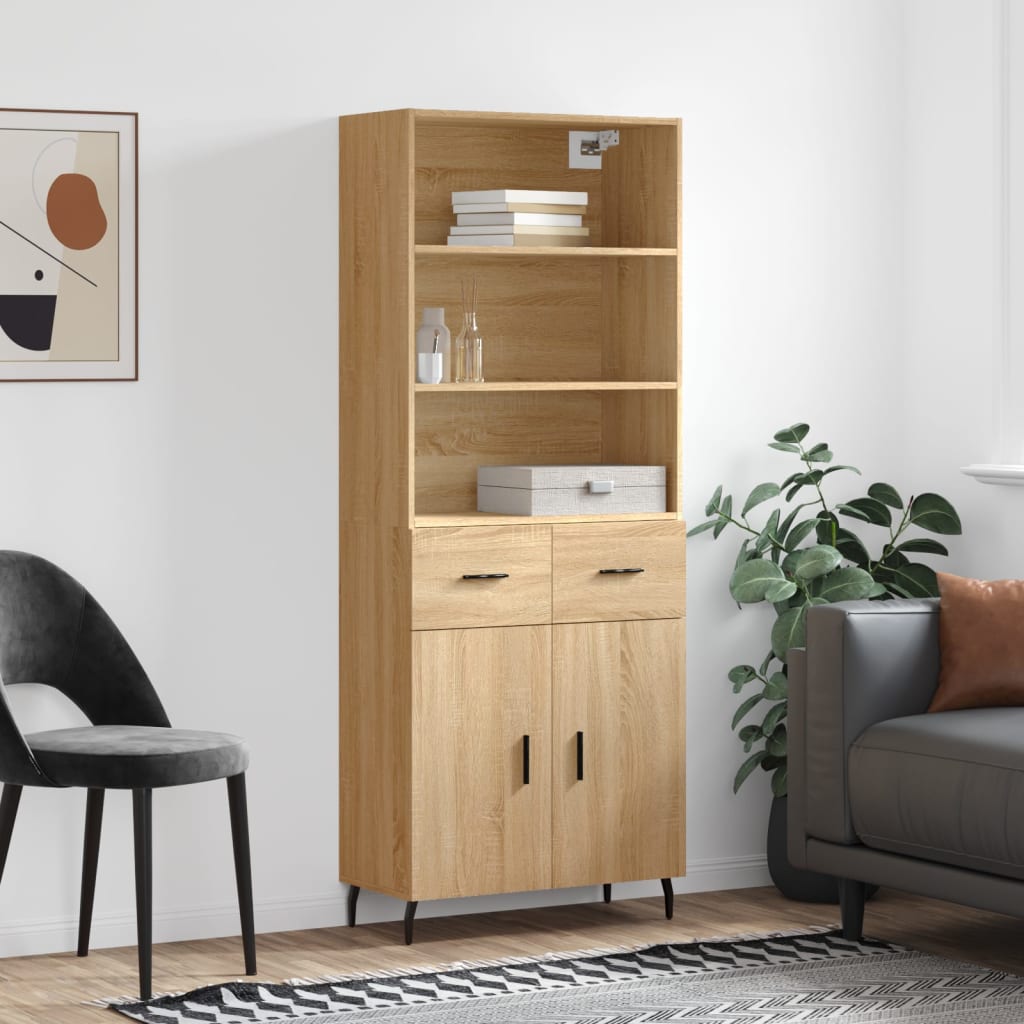 Skříň Betonově Šedá 69,5 X 32,5 X 180 Cm Kompozitní Dřevo