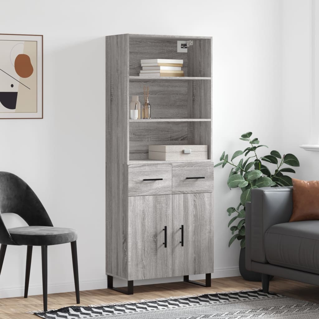 Skříň Betonově Šedá 69,5 X 32,5 X 180 Cm Kompozitní Dřevo