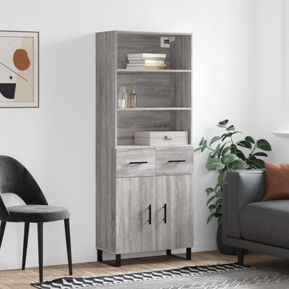 Skříň Betonově Šedá 69,5 X 32,5 X 180 Cm Kompozitní Dřevo