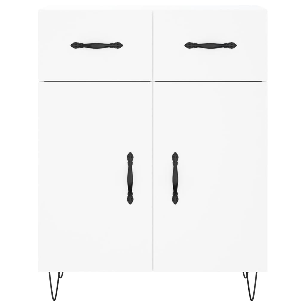 Skříň Highboard Bílá 69,5 X 34 X 180 Cm Kompozitní Dřevo