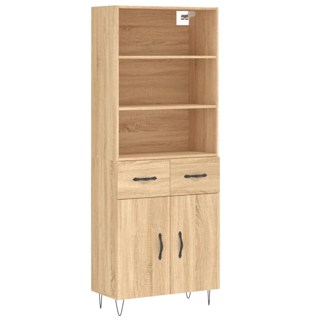 Skříň Highboard Dub Sonoma 69,5 X 34 X 180 Cm Kompozitní Dřevo