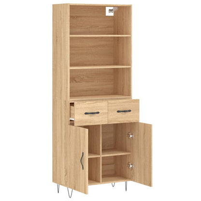 Skříň Highboard Dub Sonoma 69,5 X 34 X 180 Cm Kompozitní Dřevo