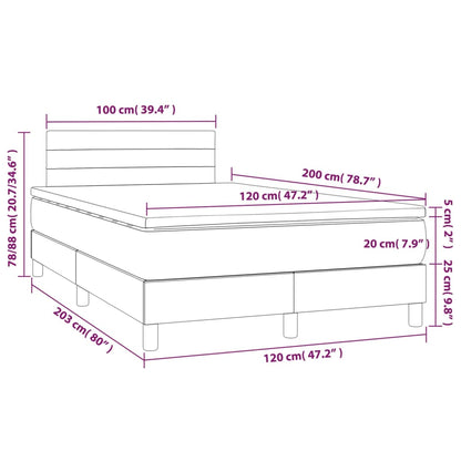 Box Spring Postel S Matrací Světle Šedá 120 X 200 Cm Samet