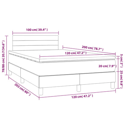 Box Spring Postel S Matrací Tmavě Zelená 120 X 200 Cm Samet
