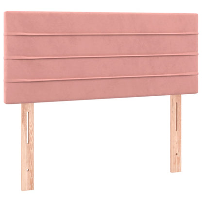 Box Spring Postel S Matrací Růžová 120 X 200 Cm Samet