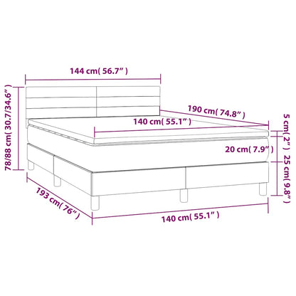Box Spring Postel S Matrací Tmavě Modrá 140X190 Cm Samet