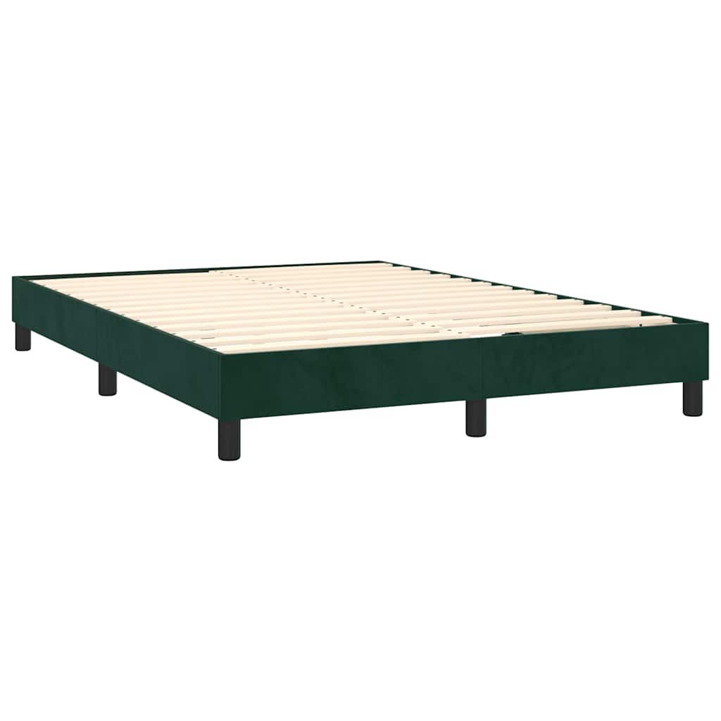 Box Spring Postel S Matrací Tmavě Zelená 140X200 Cm Samet
