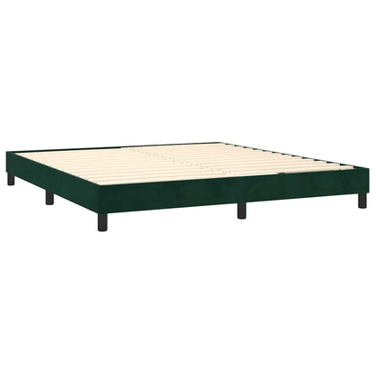 Box Spring Postel S Matrací Tmavě Zelená 160X200 Cm Samet