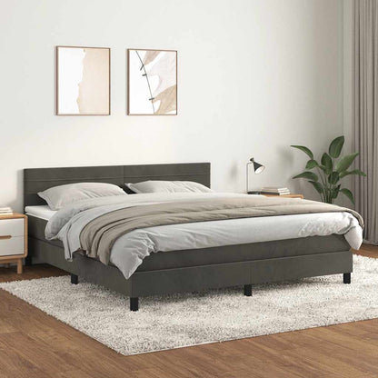 Box Spring Postel S Matrací Tmavě Šedá 180X200 Cm Samet