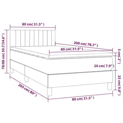 Box Spring Postel S Matrací Samet Světle Šedá