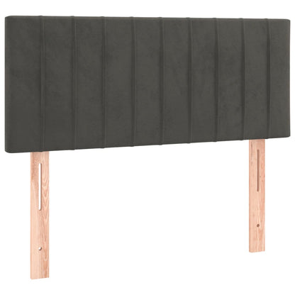 Box Spring Postel S Matrací Samet Tmavě Šedá