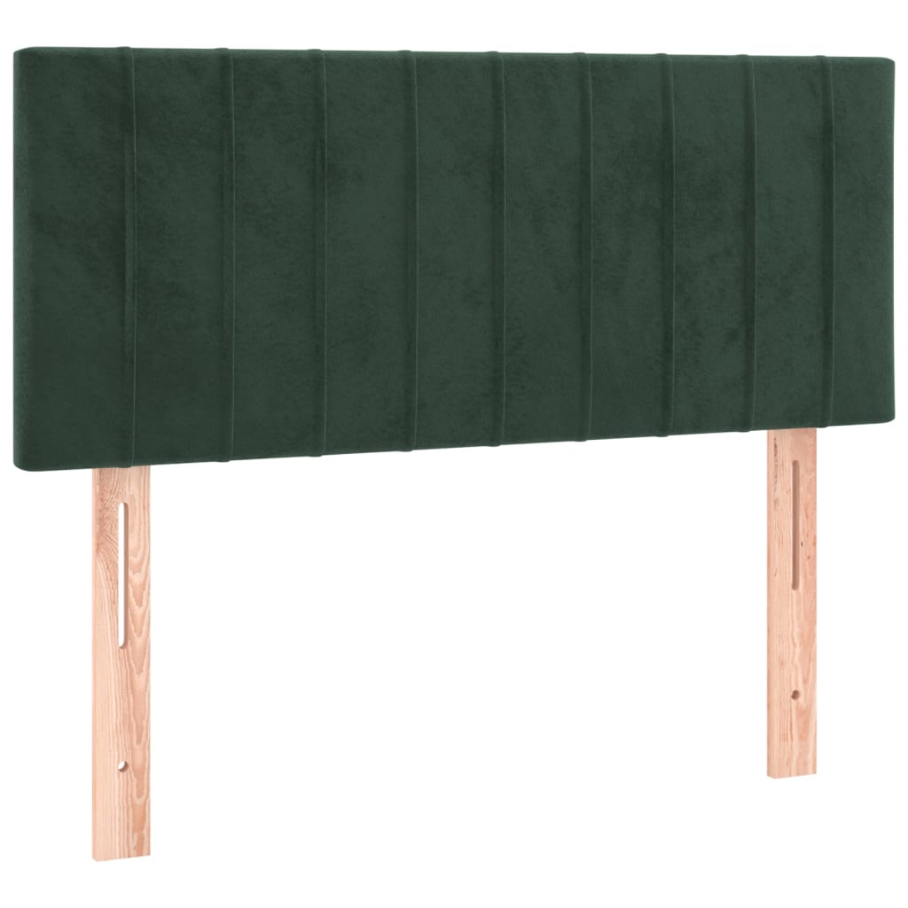 Box Spring Postel S Matrací Tmavě Zelená 120 X 200 Cm Samet
