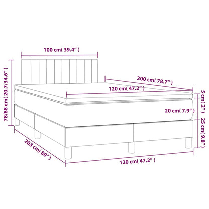 Box Spring Postel S Matrací Tmavě Zelená 120 X 200 Cm Samet