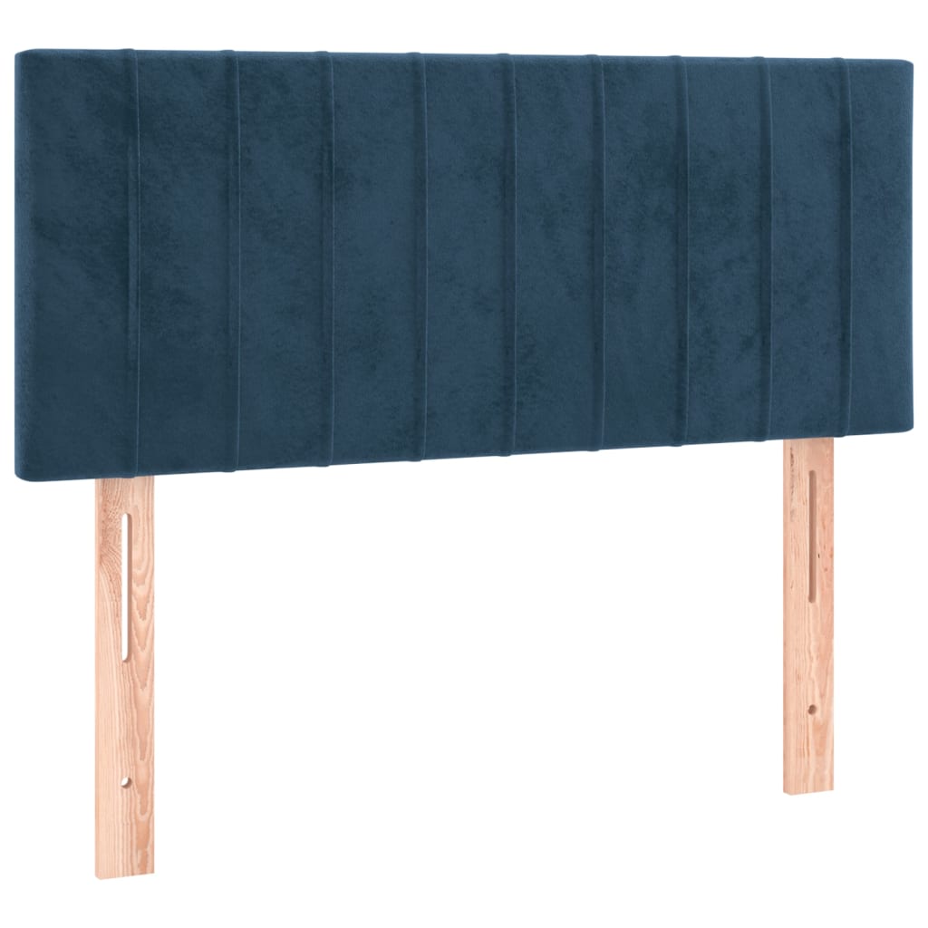 Box Spring Postel S Matrací Tmavě Modrá 120 X 200 Cm Samet