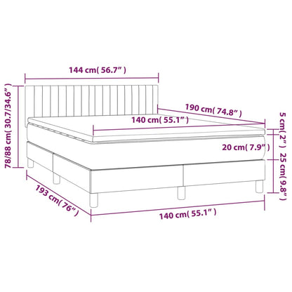 Box Spring Postel S Matrací Tmavě Šedý Samet Tmavě Šedá
