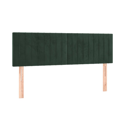 Box Spring Postel S Matrací Tmavě Zelená 140X190 Cm Samet