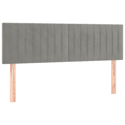 Box Spring Postel S Matrací Samet Světle Šedá
