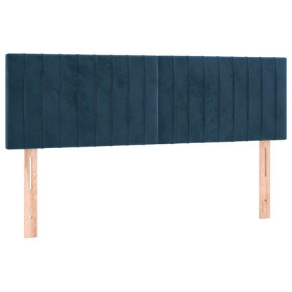 Box Spring Postel S Matrací Tmavě Modrá 140X200 Cm Samet