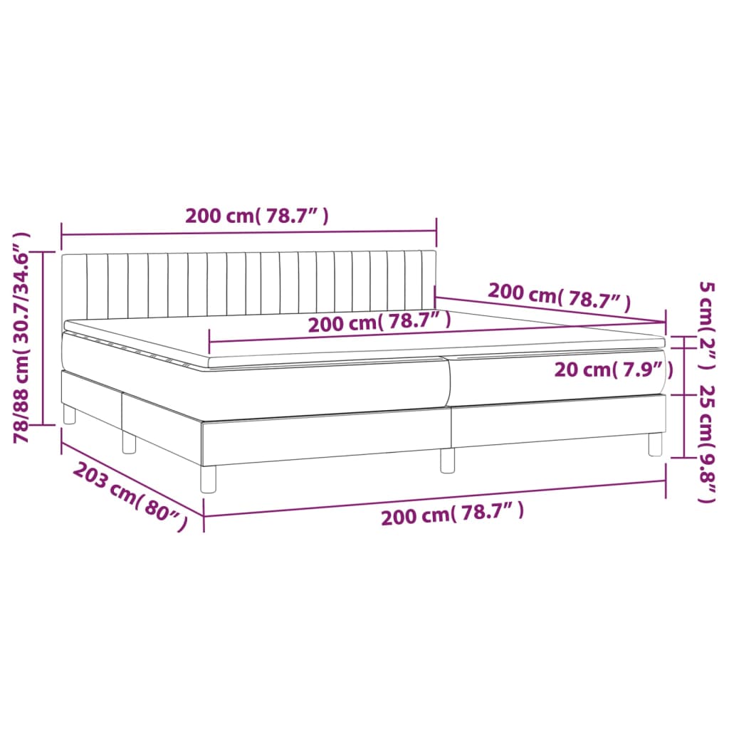 Box Spring Postel S Matrací Samet Světle Šedá
