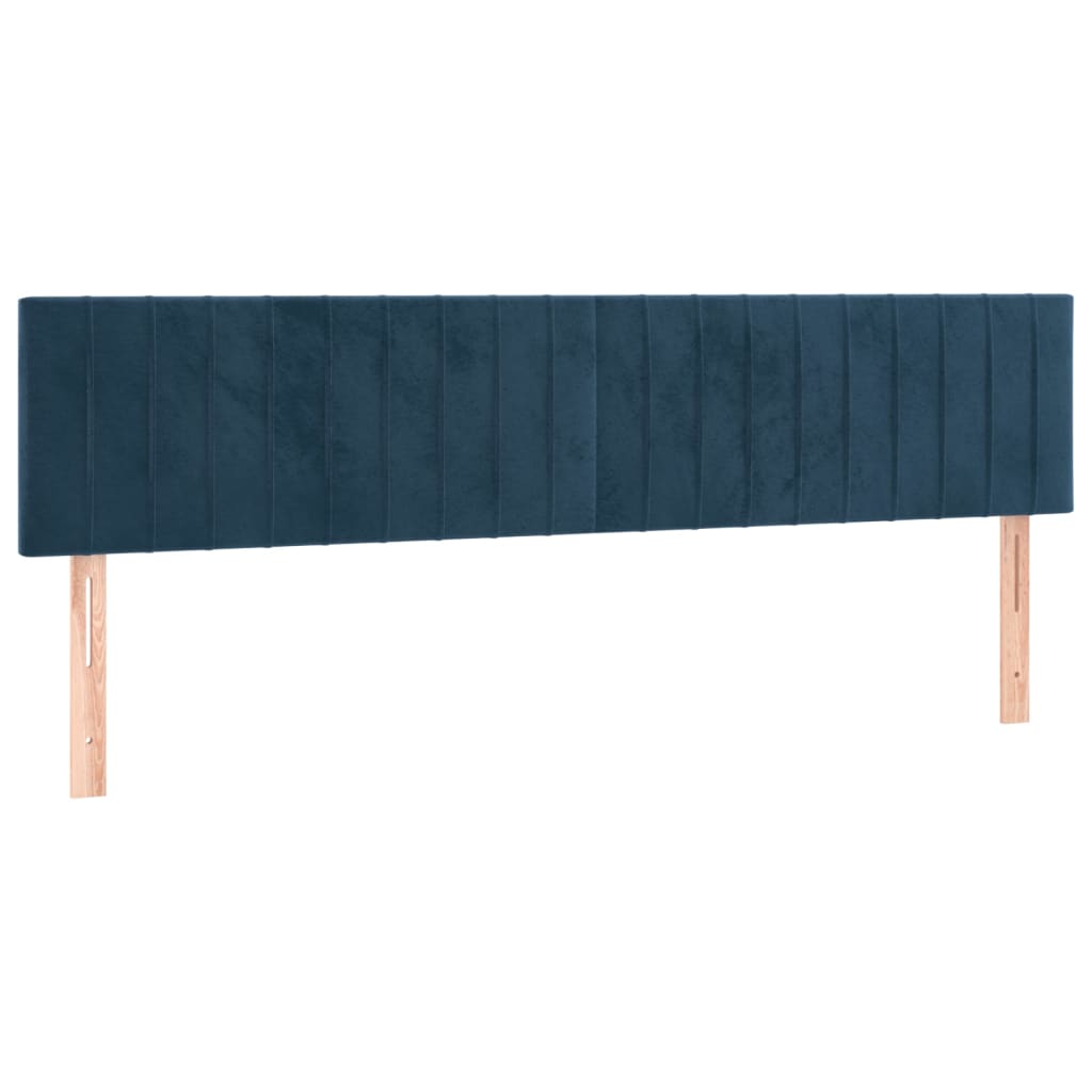 Box Spring Postel S Matrací Tmavě Modrá 200X200 Cm Samet