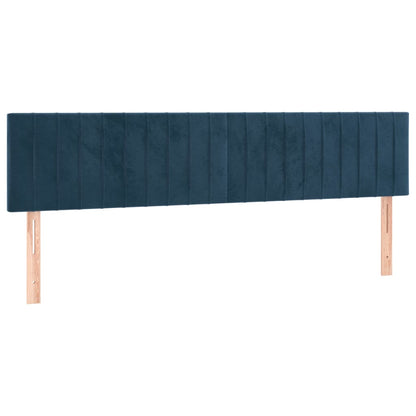 Box Spring Postel S Matrací Tmavě Modrá 200X200 Cm Samet