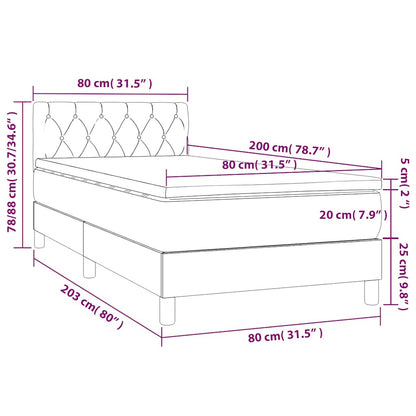 Box Spring Postel S Matrací Tmavě Zelená 80 X 200 Cm Samet