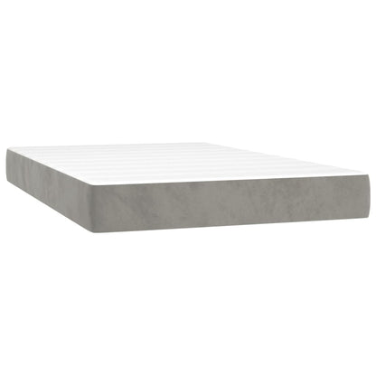 Box Spring Postel S Matrací Světle Šedá 120 X 200 Cm Samet