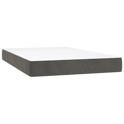 Box Spring Postel S Matrací Tmavě Šedá 120 X 200 Cm Samet