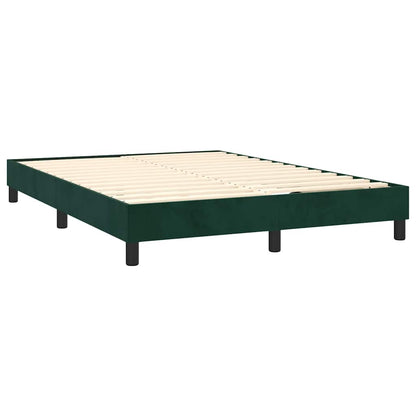 Box Spring Postel S Matrací Tmavě Zelená 140X200 Cm Samet