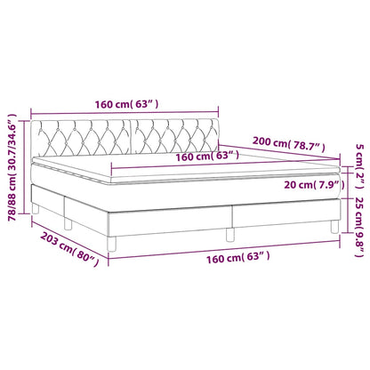 Box Spring Postel S Matrací Tmavě Zelená 160X200 Cm Samet