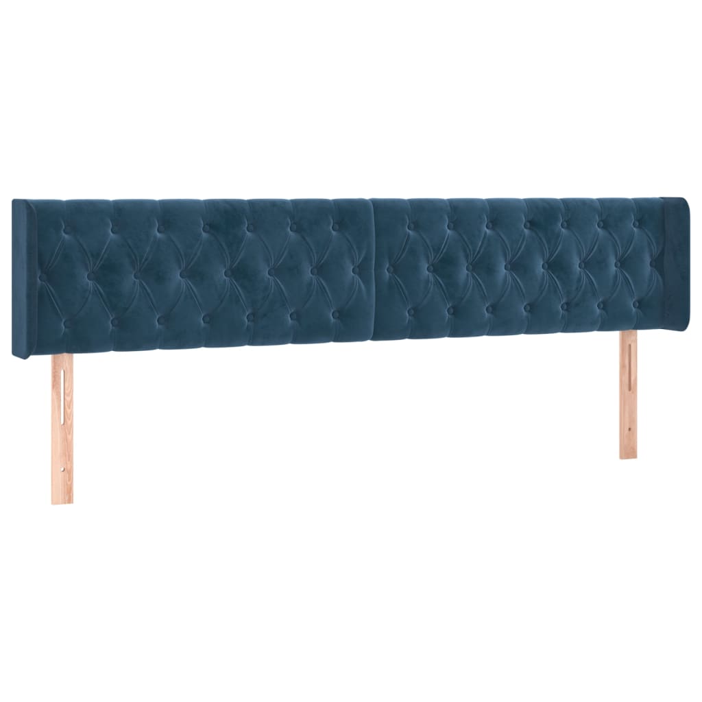 Box Spring Postel S Matrací Tmavě Modrá 200X200 Cm Samet