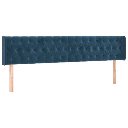Box Spring Postel S Matrací Tmavě Modrá 200X200 Cm Samet