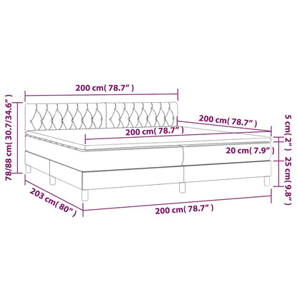 Box Spring Postel S Matrací Tmavě Modrá 200X200 Cm Samet