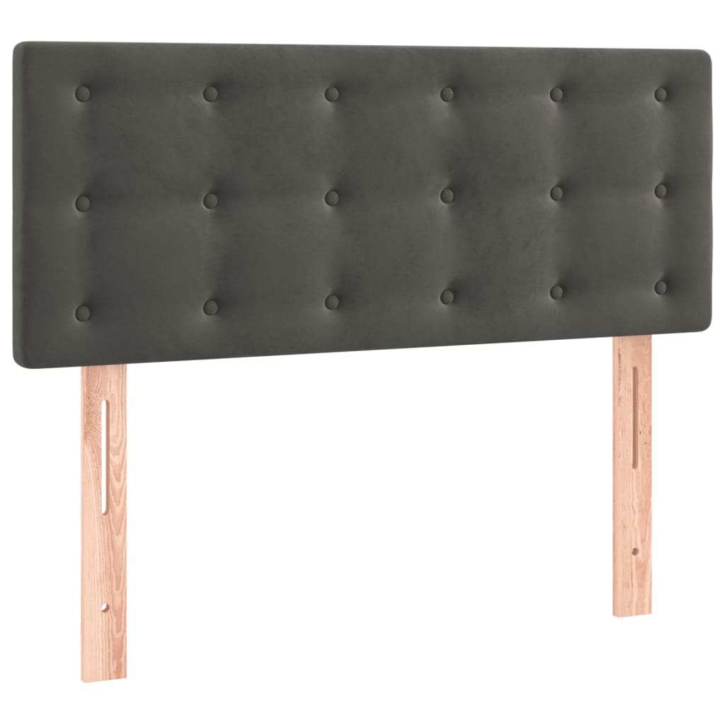 Box Spring Postel S Matrací Samet Tmavě Šedá