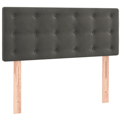 Box Spring Postel S Matrací Samet Tmavě Šedá