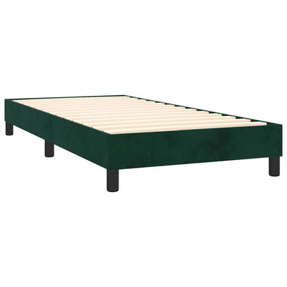 Box Spring Postel S Matrací Tmavě Zelená 80 X 200 Cm Samet