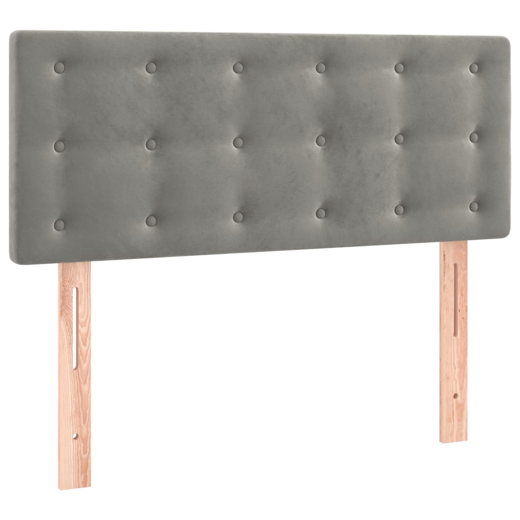 Box Spring Postel S Matrací Samet Světle Šedá