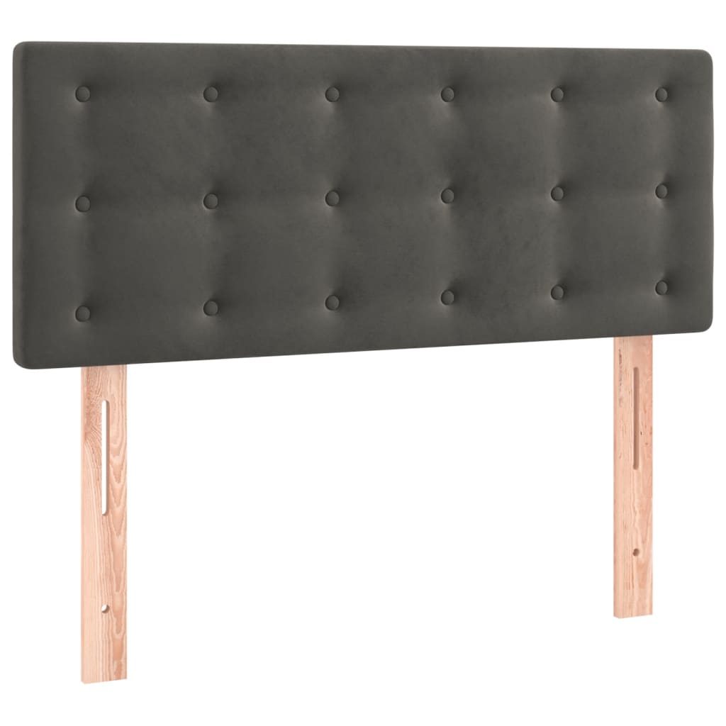 Box Spring Postel S Matrací Samet Tmavě Šedá