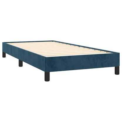 Box Spring Postel S Matrací Tmavě Modrá 90X200 Cm Samet
